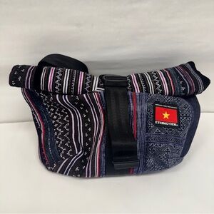 Ethnotek Multi Colored Crossbody Bag, Hand Woven Fabric sling bag Vietnam‎